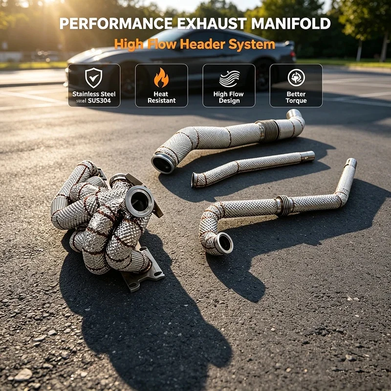 Heat-shielded Exhaust Turbo Manifold for Toyota Supra Z4 Gen2 B58 SS304 Turbocharger T4 Interface Turbocharger Manifold Kit