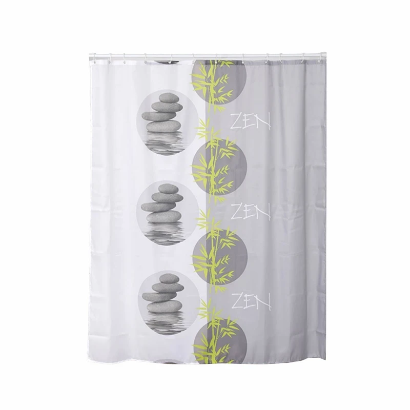 Bath curtains Zen Relax Stone bamboo polyester bathroom curtains 180x200 cm 135589