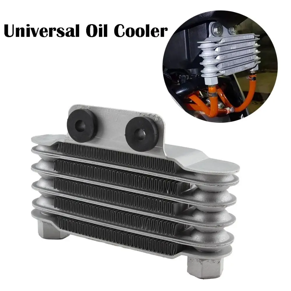 

5-рядный универсальный масляный радиатор, 65 мл, алюминиевый оригинальный масляный радиатор, прочный радиатор двигателя мотоцикла для грязи двигателя 100-250CC