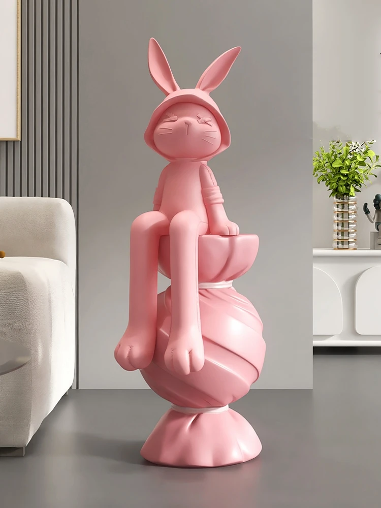 Home Decor Bear Statue Floor Decor Nordic Living Room Creative Cartoon Animal Sculpture Art Ornament Housewarming Gift Figurine
