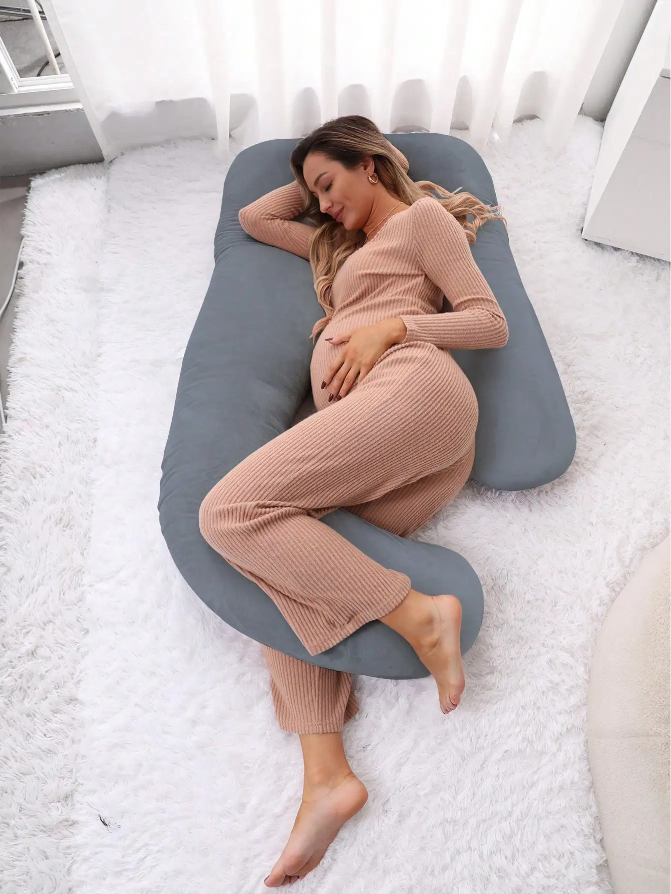 

Soft Maternity Pillow For Side Sleeping With Waist & Abdomen Support