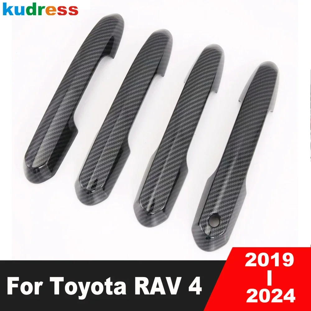 

Side Door Handle Cover Trim For Toyota RAV4 RAV 4 2019 2020 2021 2022 2023 2024 Carbon Fiber Car Molding Garnish Accessories