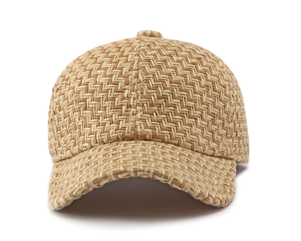 HT5124 Frühling Sommer Sonnenhut Kappe für Männer Frauen Atmungsaktive Stroh-Baseballkappe Unisex Verstellbare Modische 6-Panel Snapback-Kappe – Detail 8