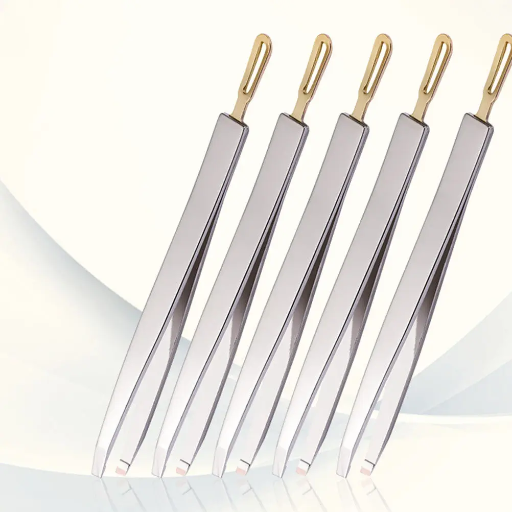 3Pcs Premium Stainless Steel Brow Clip Tweezers Eyebrow Trimming Eyelash Application Double Eyelid Sticker Holder Acne Extractor