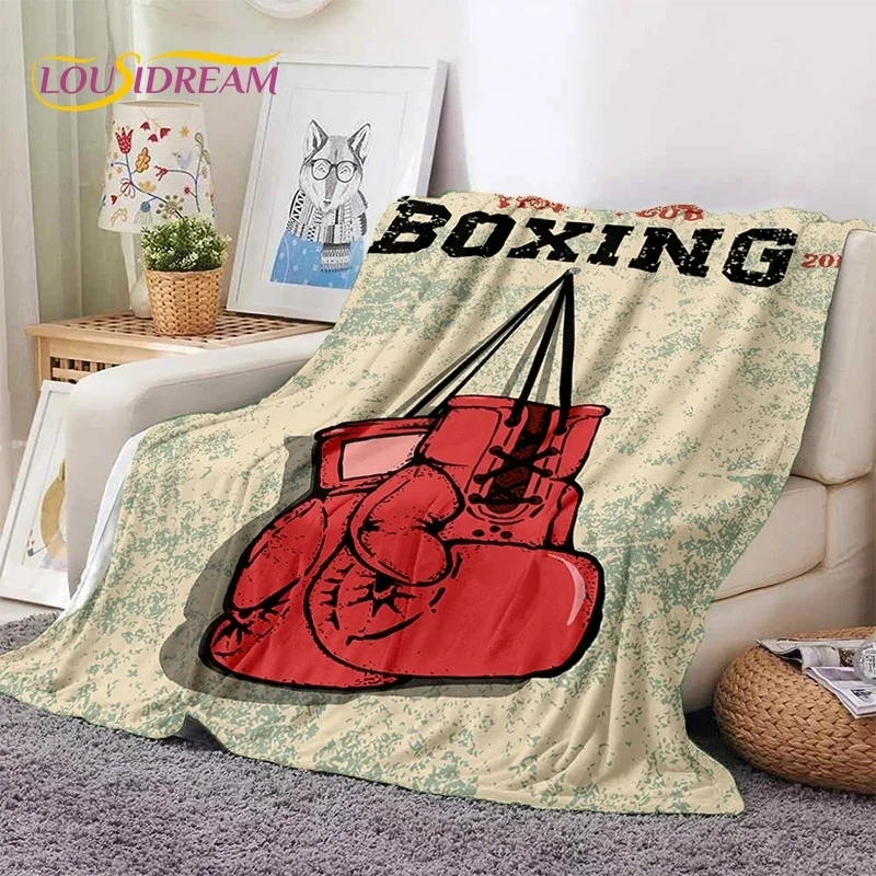 Boxing Gloves Boxer Fight Cartoon Soft Flannel Blanket for Beds Bedroom Sofa Picnic,Throw Blanket for Cover Outdoor Leisure Gift