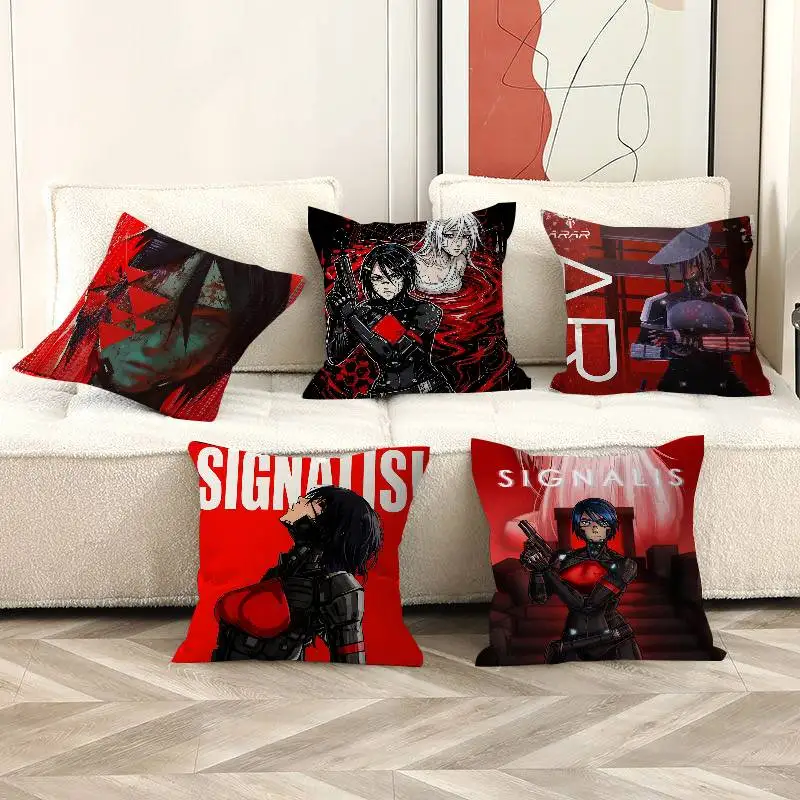 Signalis Survival Horror Indie Game Cushion Cover Polyester Sofa Cushions Decorative Throw Pillows Home Decoration Pillowcover