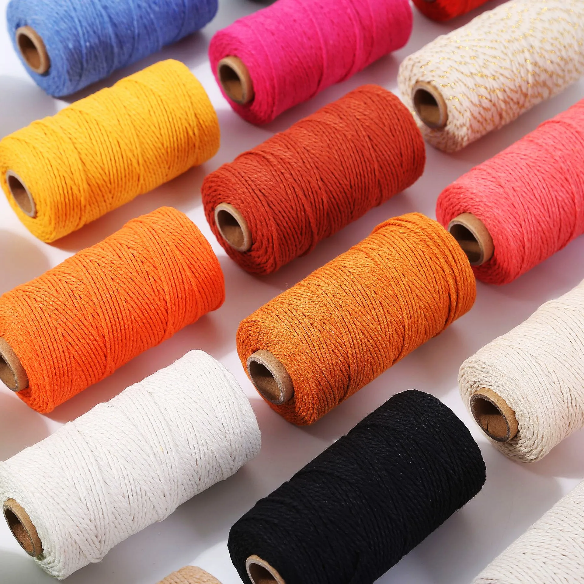 1Roll/100m 2mm Macrame Cord Cotton Rope Christmas Handmade DIY Thread Rope String Sewing Bohemia Wedding Tapestry Ropes Decor