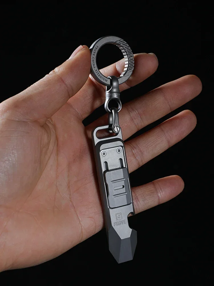 FEGVE EDC Crowbar FEGVE Multi-function Mini Driver Corkscrew FEGVE Multi-function Bottle Opener Titanium Alloy