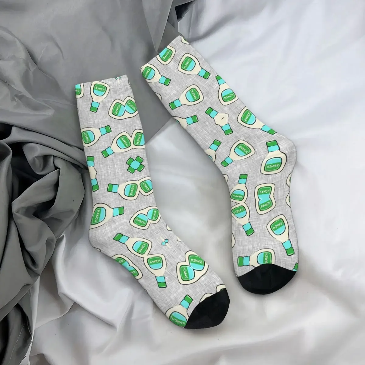 Ranch - Salad Dressing Bottle Socks Harajuku High Quality Stockings All Season Long Socks Accessories for Man's Woman's Gifts