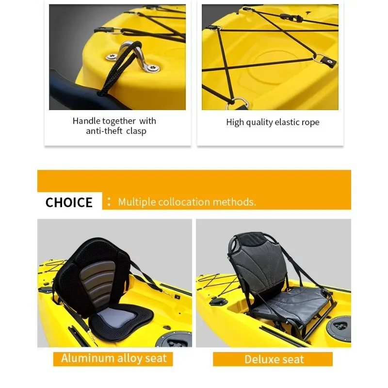 Fiberglass Fishing Kayak - Durable Watercraft with Storage, Reliable for Angling & Leisure Trips