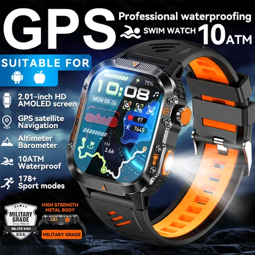 Nuevo Reloj Inteligente Militar Gps Para Hombre, Altímetro,