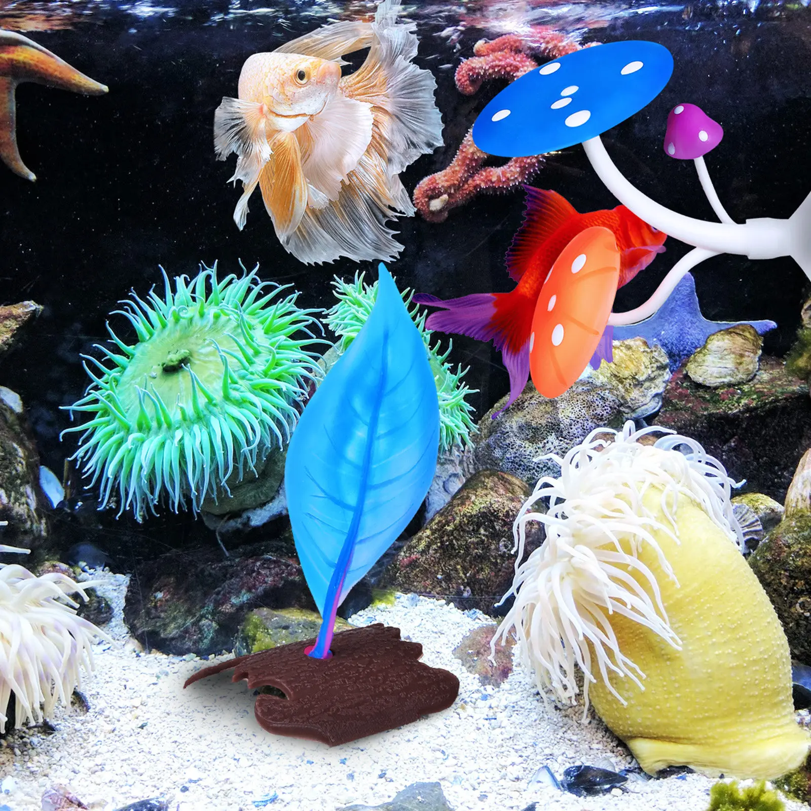 2Pcs Simulation Habitat Betta - Aquarium Fish Betta recension och pris