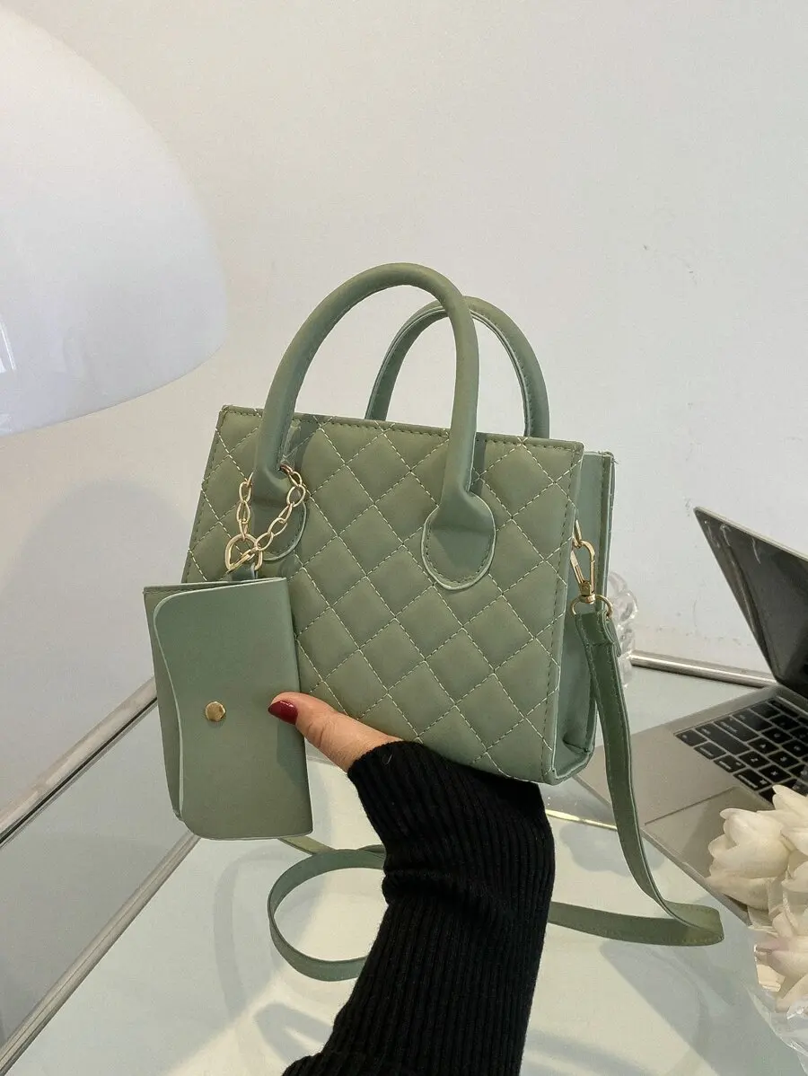Quilted Mini Handbag With Chain Strap For Women