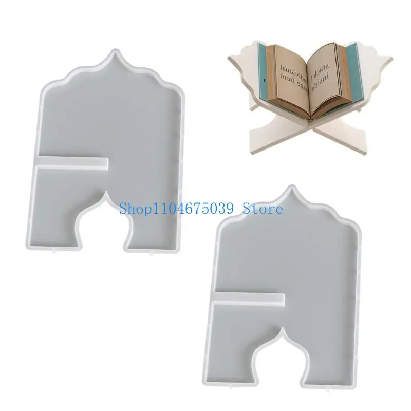 5ASD 2 Pack Multipurpose Silicone Reading Stand Mold Book Shelf Molds voor het knutselen hars teal lichthouders en