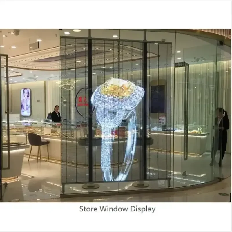 Transparent LED Display P3.91 on Vide Wall Screen for Store Window Indoor Outdoor Film Glass - view 4