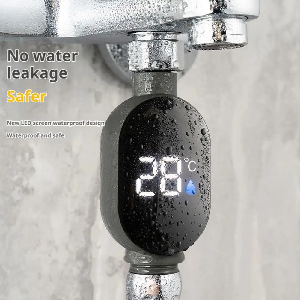 1 Stück Duschwasserthermometer LED-Anzeige 0 ℃ ~99 ℃ Badethermostat Intelligente Berührungsaktivierung Temperaturmessung Badezimmer