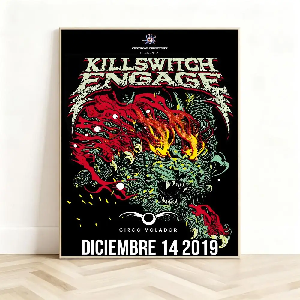 Intense Metalcoreband K-Killswitch Engage Poster Classic Self-Adhesive PP Wall Sticker for Living Room Bar Decor Gift