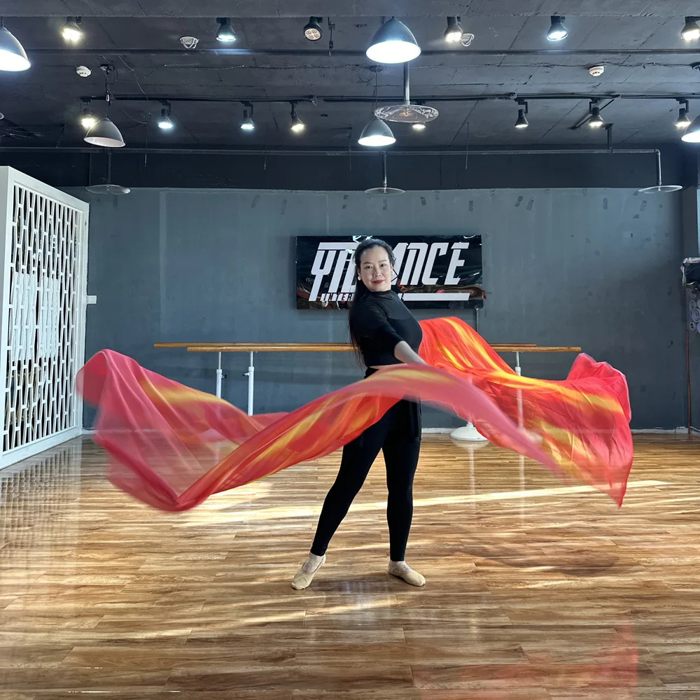 New Egyptian dance praise flag dance performance clothes chiffon gradual change scarf red flag stage clothing props