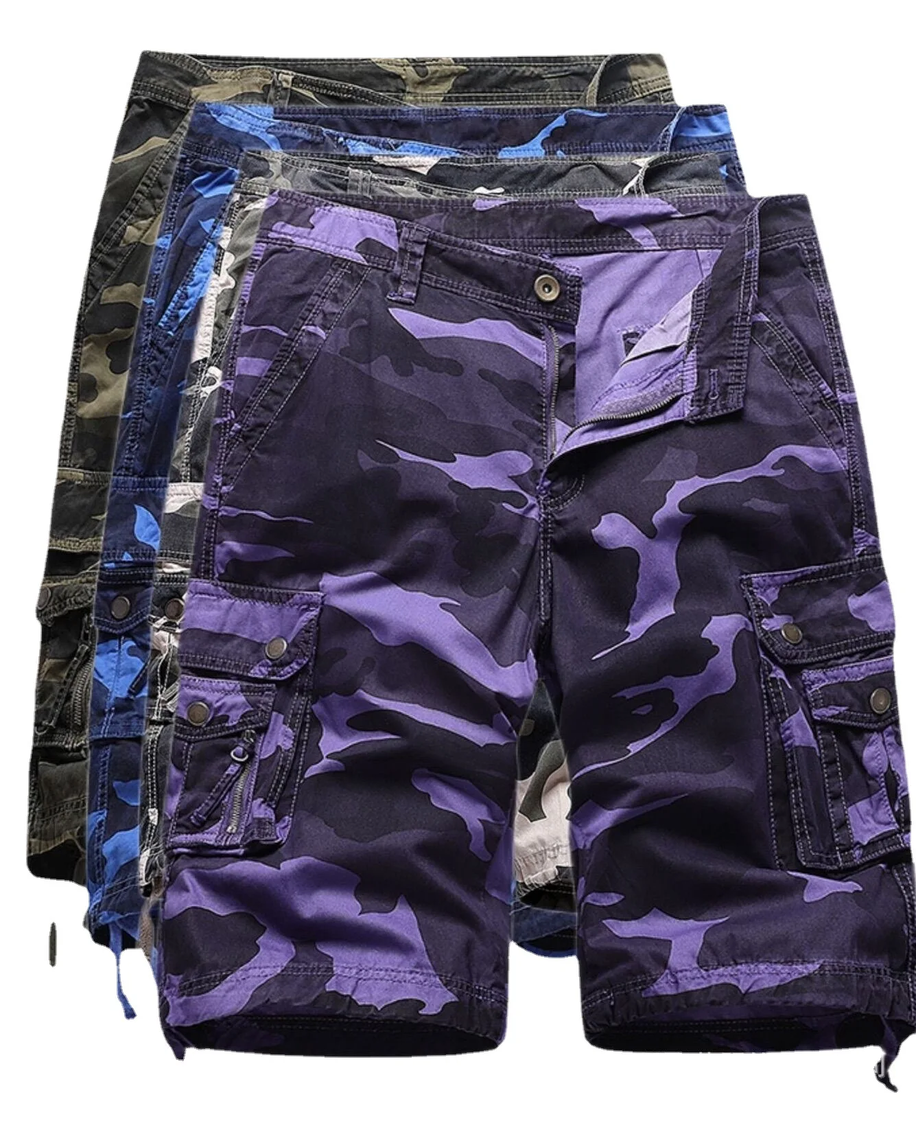 

Summer Camouflage Cargo orts High Waist Five-Piece Pants Workwear Sle Youthful Vitali Loose Fit Beach Casual Cotton