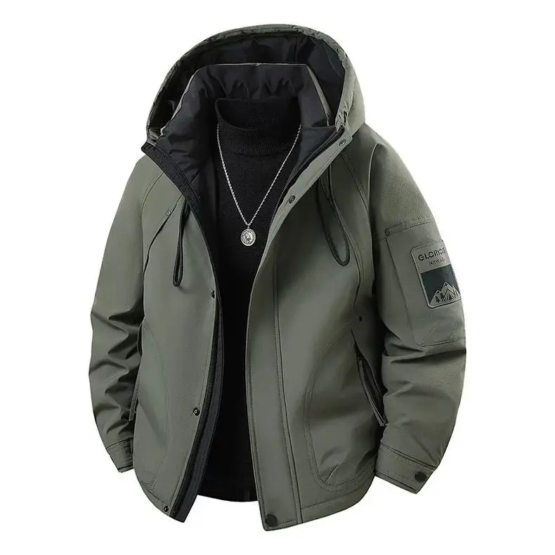 

Зимняя новинка 2025: мужская утепленная водонепроницаемая куртка-пуховик с капюшоном