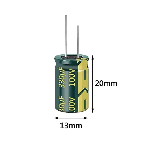 10PCS 100V 330UF Capacitor 13x20mm(0.51x0.79in) High Frequency Aluminum Electrolytic Capacitors for TV, LCD Monitor, Game