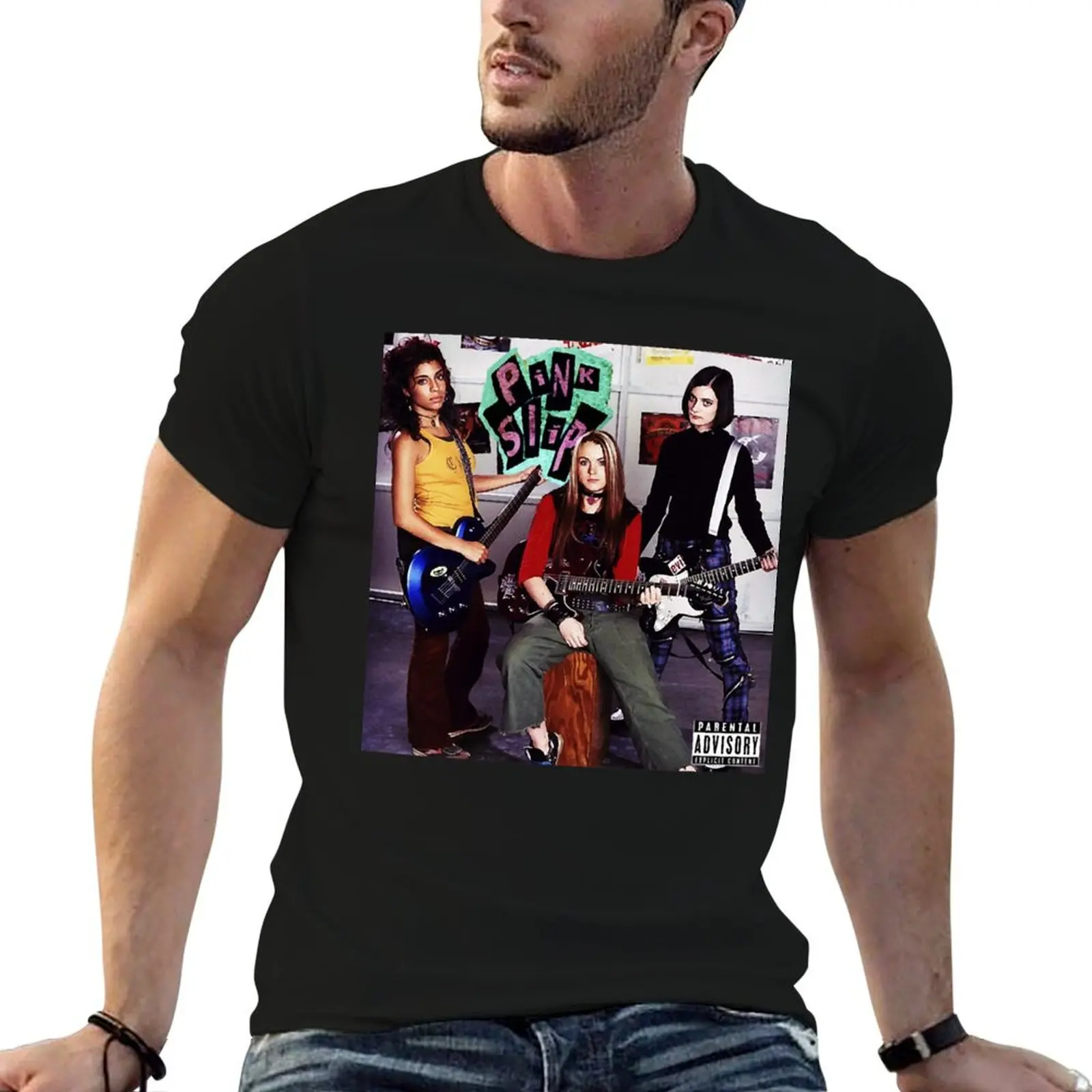 فظيع الجمعة الوردي زلة غلاف الألبوم الفرقة المحملة (ليندسي لوهان) تي شيرت تي شيرت للرجل القطن أنيمي تي شيرت للرجل تي شيرت #4