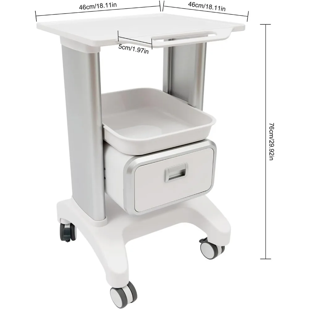 عربة المرافق مع درج، عربة طبية بعجلات، عربة الموجات فوق الصوتية المتنقلة، عربة تخزين التجميل المتنقلة #4