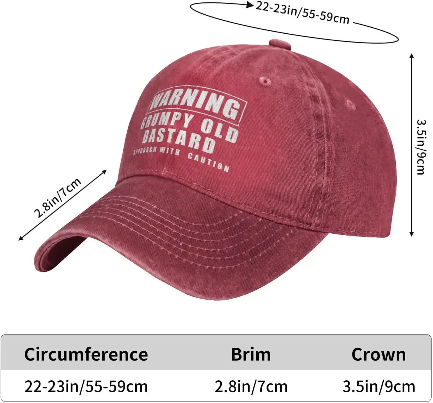 Funny Hats Warning Grumpys Old Bastards Approachs with Caution Cap Women Trucker Hat Baseball Cap Mens Adjustable Hats