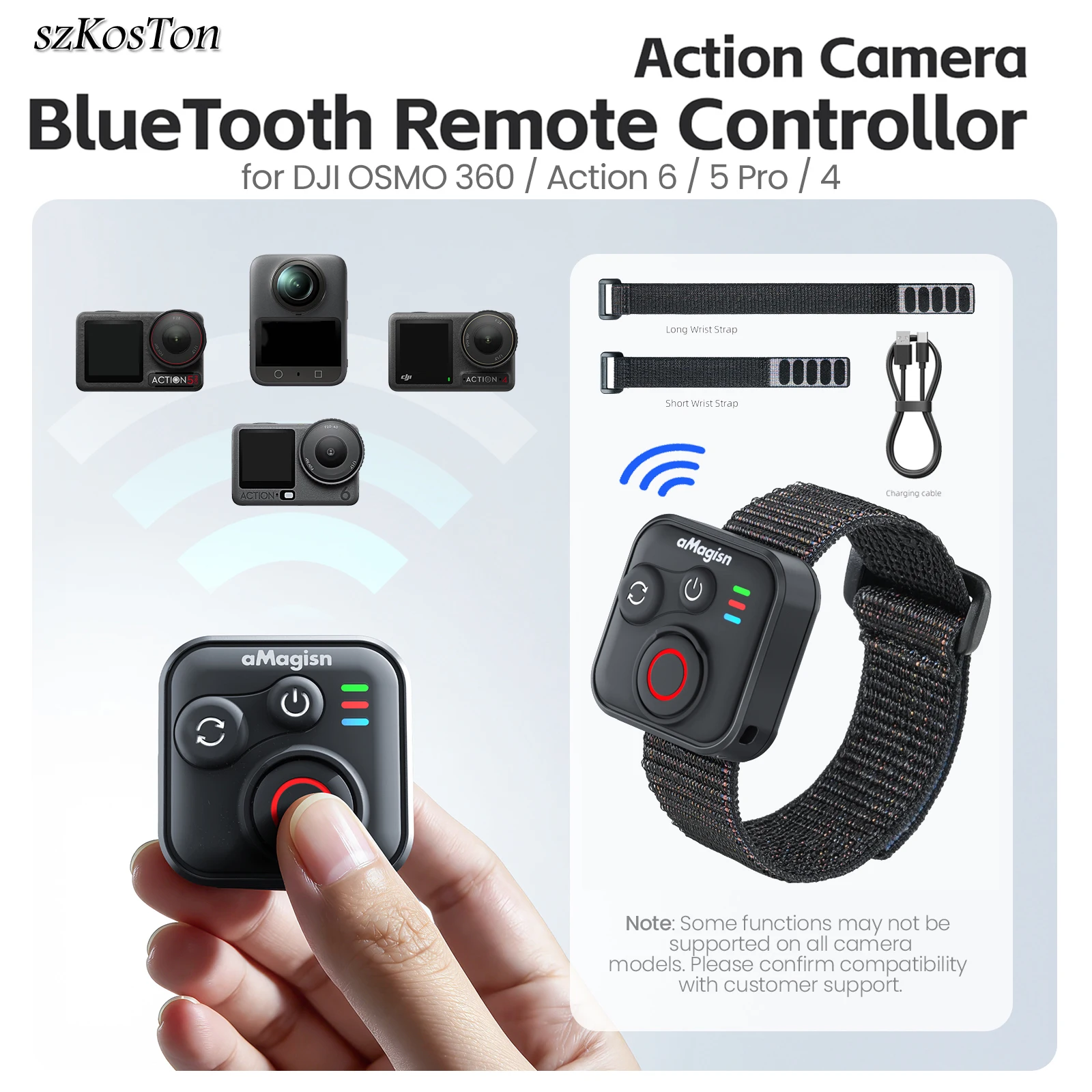 

BT5.1 Selfie Remote Controller for DJI Action Osmo360/Action6/5/4 Camera Bluetooth Wireless Remote Control