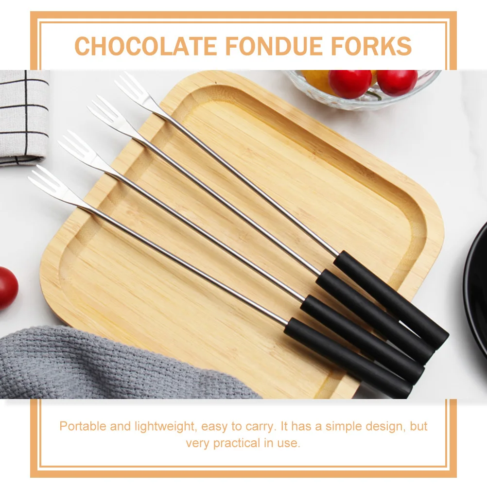 

12pcs Fondue Forks Stainless Steel BBQ Tools Chocolate Cheese Fruit Salad Kitchen Supplies Household Grill Anti Rust