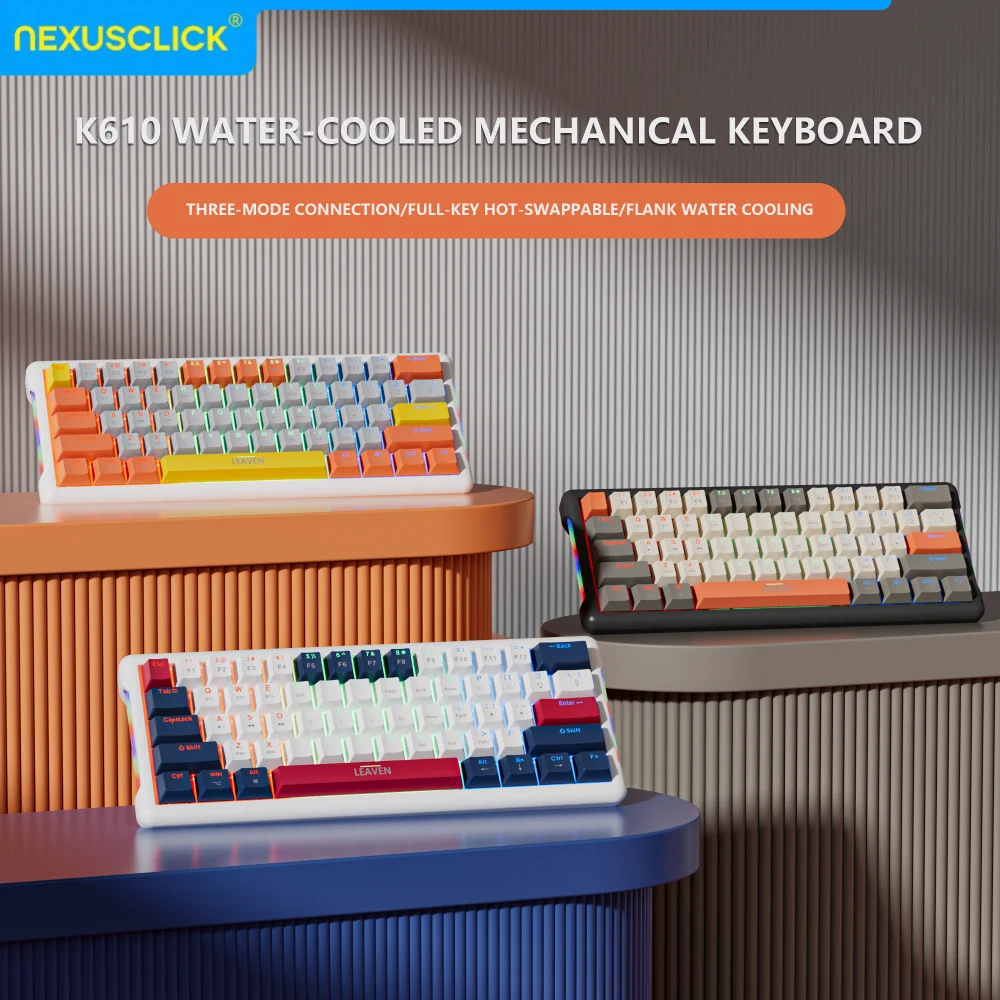 NexusClick 61 Keys Russian/English Layout Mechanical Keyboard,Hot Swappable,RGB Backlit,60% Portable Gaming Keyboard for PC/Mac