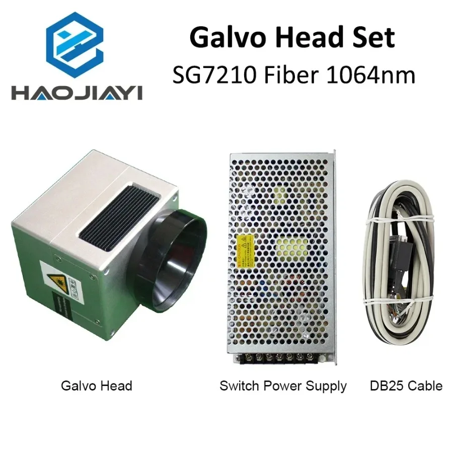 HAOJIAYI 1064nm Fiber Laser Scanning Galvo Head SG7210 SG7210R Input Aperture10mm Galvanometer Scanner with Power Supply Set