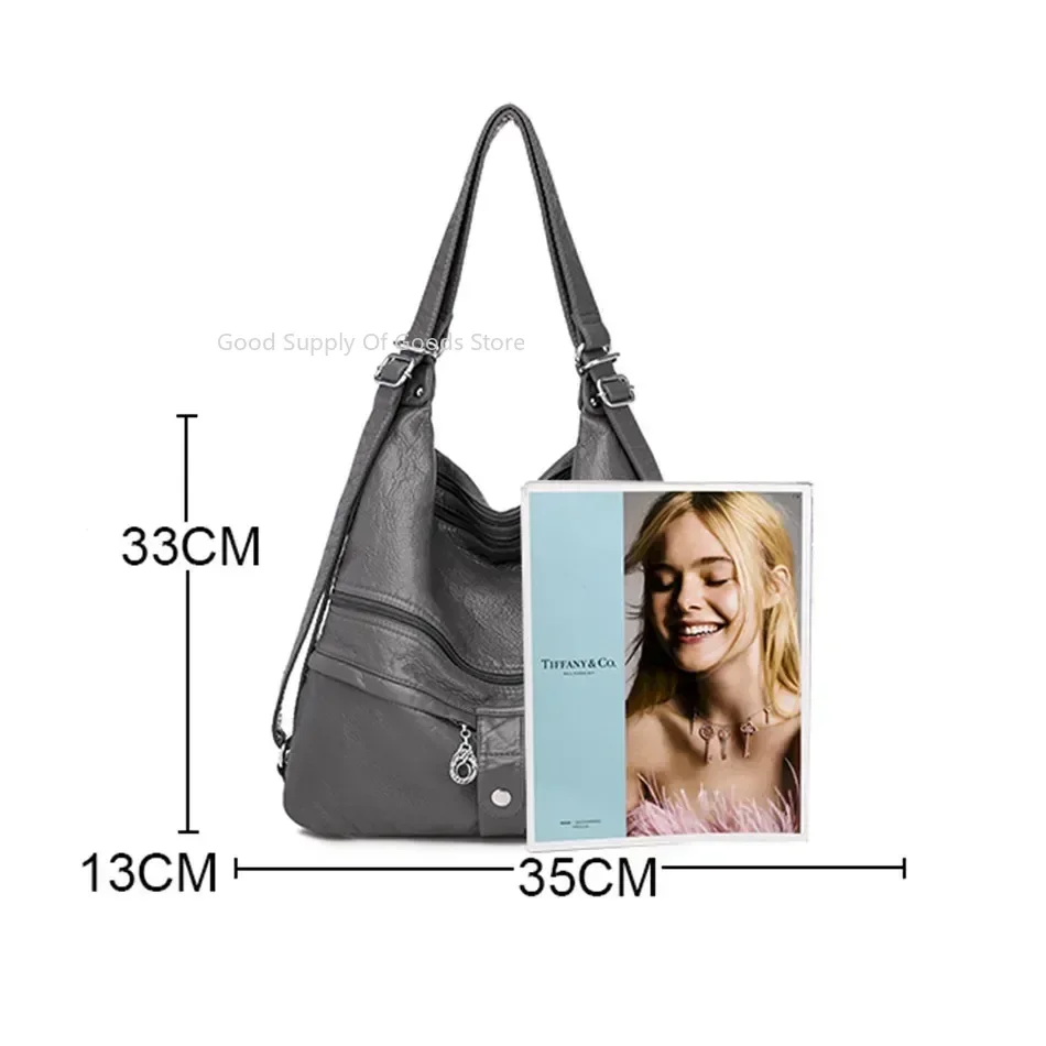 Mochila multifunción de cuero suave 3 en 1 para chicas adolescentes, bolso escolar de gran capacidad a la moda para mujeres, bolso de hombro para mujeres, mochila