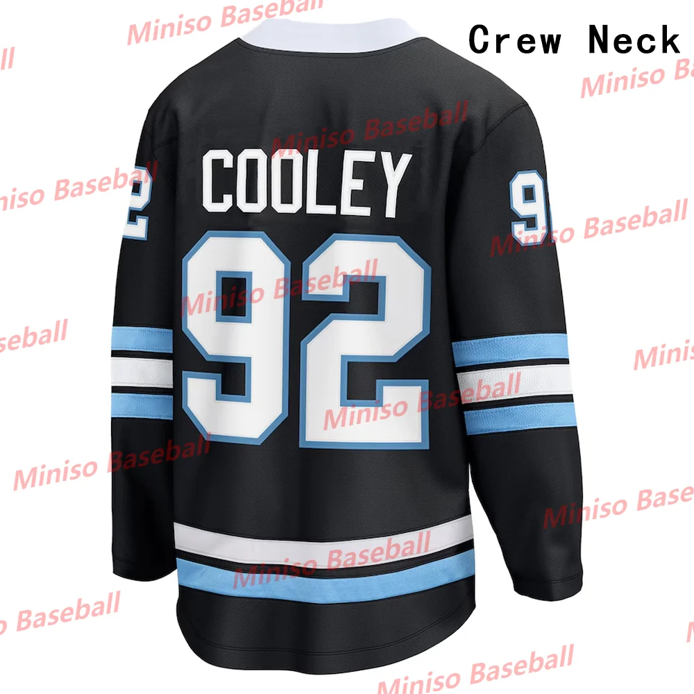 2025 Utah USA Hockey Training Home Jerseys Away Utah HC Black & White COOLEY #92 KELLER #9 3D  Long Sleeve O-Neck Adults/KIDs