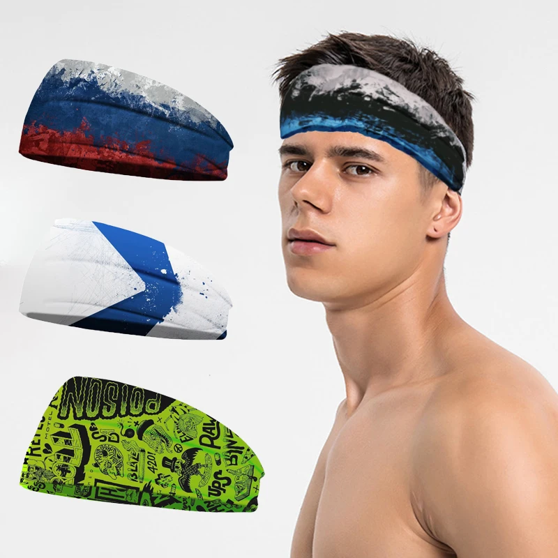 Headband Cool Sweat Band Sport Head Hair Bandage Workout Gym Tennis Fitness Basketball Running Jog Sweatband Men Women Headwrap