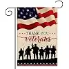 Veterans Day Garden Flag Vertical Double Sided Burlap 12×18 Inch Memorial Day, Fourth of July, Veterans Day Patriotic Flag D llz