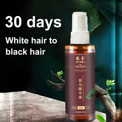 30 Days Herbal Cure White Hair Treatment Spray 100ml Shouwu Hair Liquid Change White Gray Hair To Black Regrowth Treatments