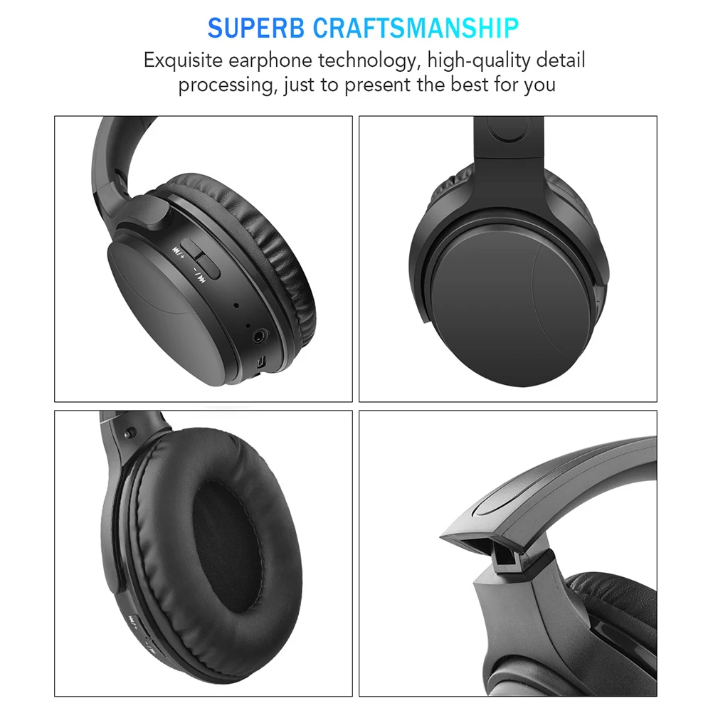 

1pc Wireless Headphones 40Mm Driver 6H Playtime Earphone Music Headset For Sports Music Lightweight Headset