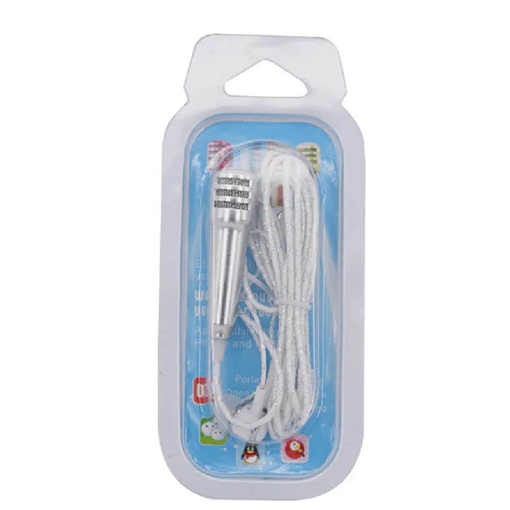 

Mini Karaoke Microphone Silver Lightweight Condenser Mic For Voice Recording Internet Chatting Compatible With Mobile