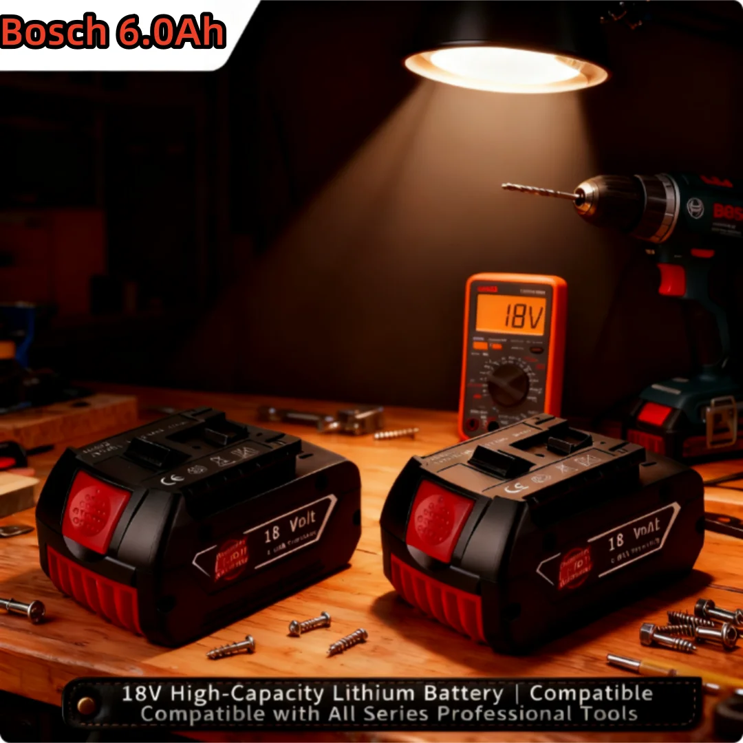 

FOR Bosch 18V Drill Battery 6.0Ah Rechargeable Li-ion Replacement | Compatible with BAT609 Series, BAT618 Series, BAT614