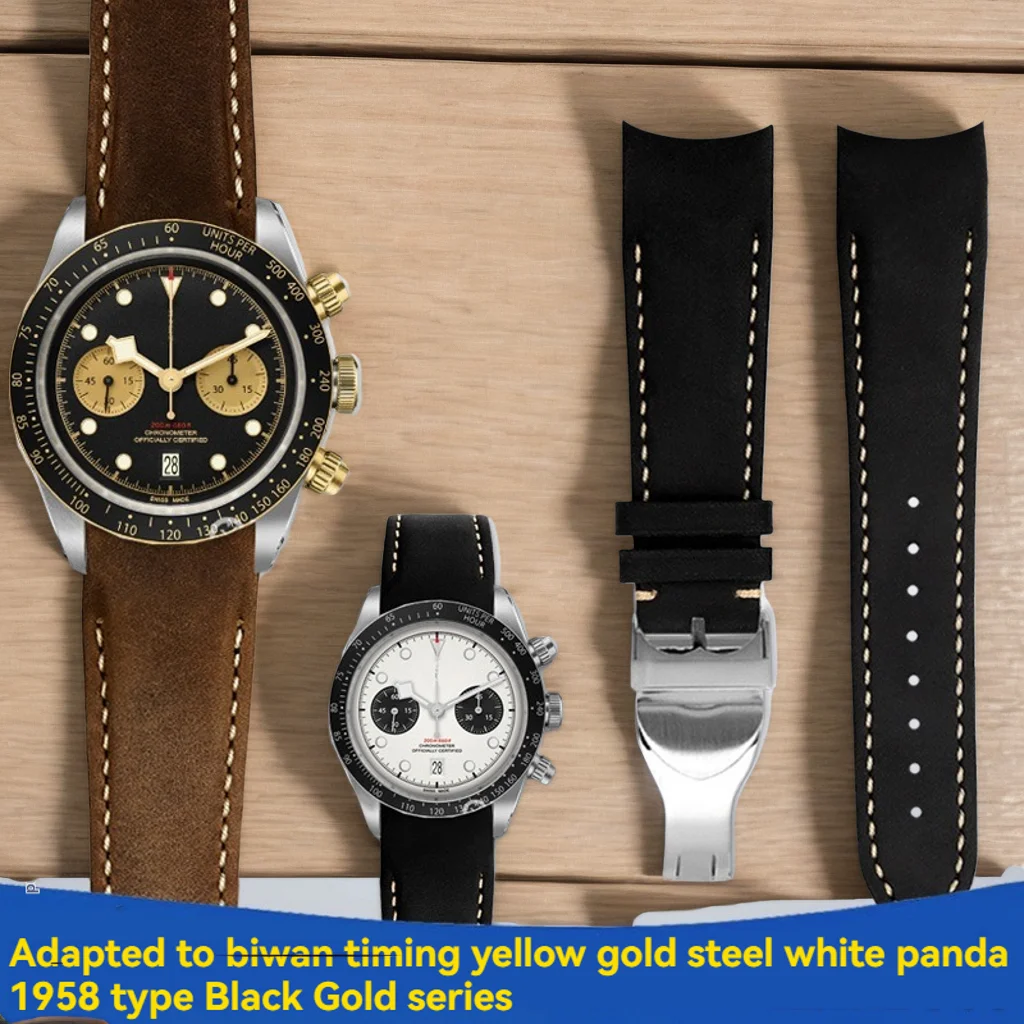 Dla Tudor Black Bay skórzany pasek M79363 M79360 20mm 22mm pasek do zegarka z prawdziwej skóry bydlęcej z zakrzywionym końcem, wymienna bransoletka