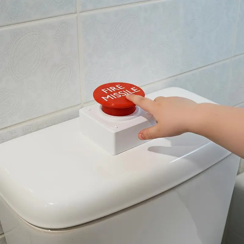 Toilet Button Cover 3D Printed PLA Eco Friendly Funny Fire Missile Design Novelty Home Restroom Decor Gift 1Pcs