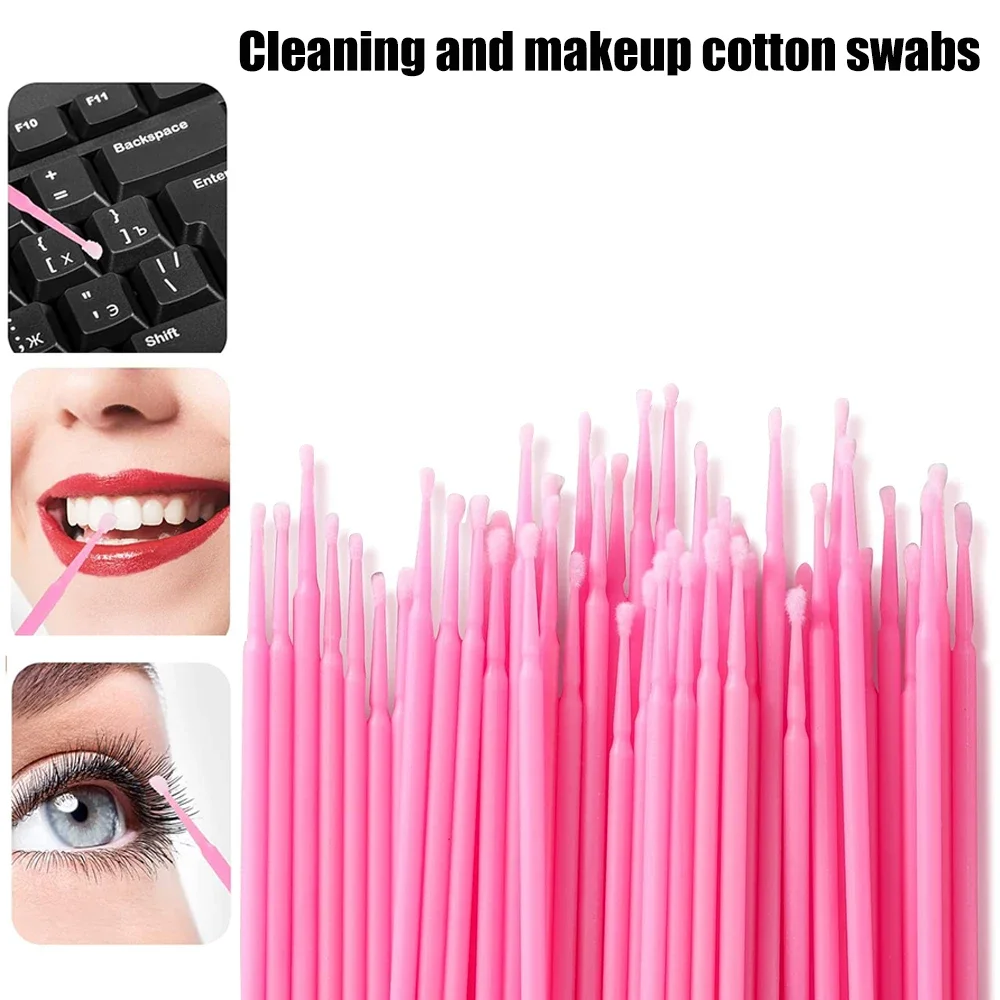 300pcs Swab Micro Brushes Brush For Eyelashes Removing Extension Individua Lash Tool Disposable MicroBrush Eyelash Cleaning