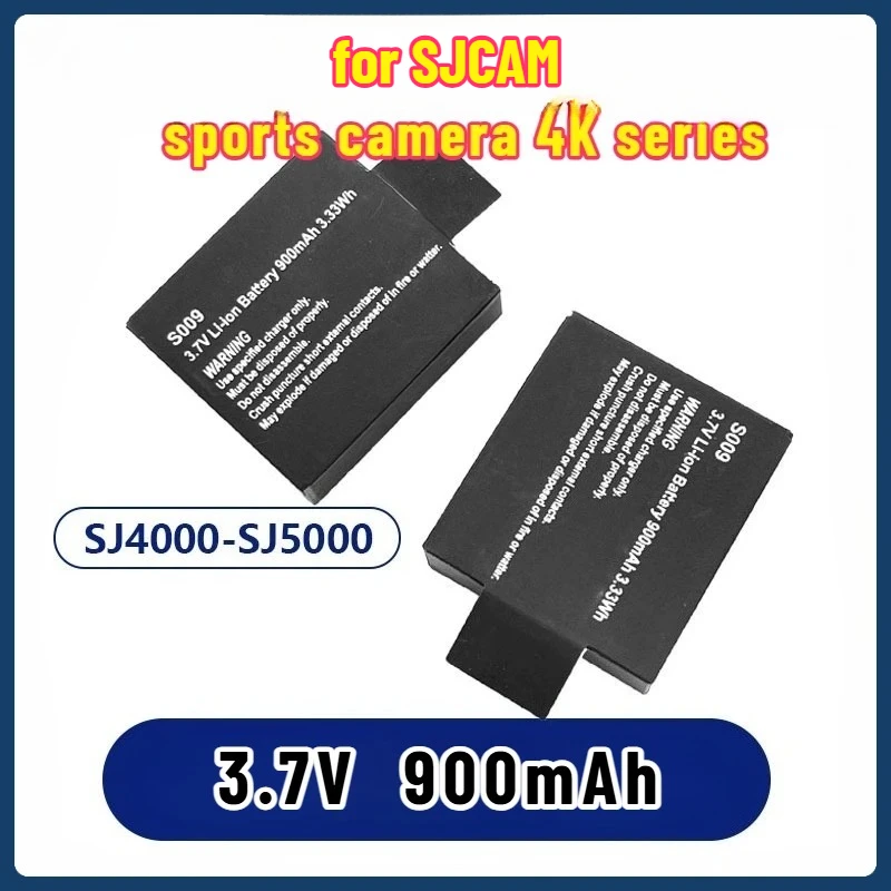 5pcs 3.7V 900mAh Rechargable Battery for SJCAM SJ4000 WiFi SJ5000 SJ6000 WIFi M10 SJ5000x Sport Action Camera DV Battery