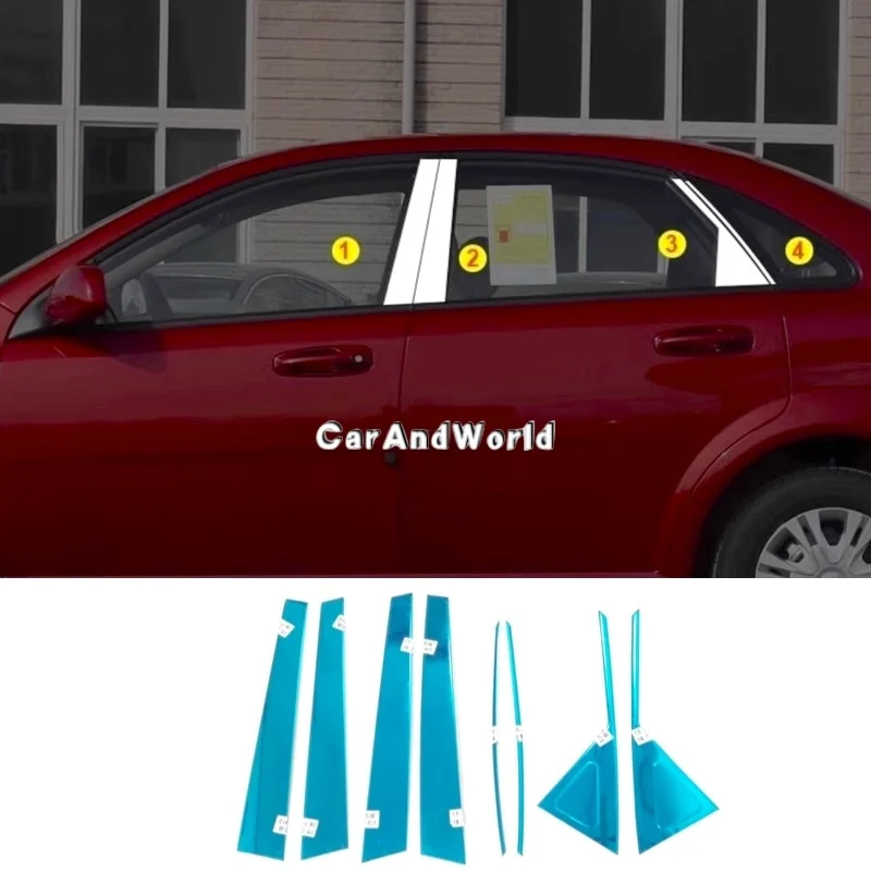 Stainless For Chevrolet Optra Lacetti Suzuki Forenza Car Center Door Window Pillar B/C Post Column Cover Trim Sticker Accessory