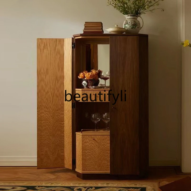 

Modern Minimalist Solid Wood Corner Cabinet Chest of Drawers Model Room Hotel Villa Clubhouse Decorative Storage Sideboard