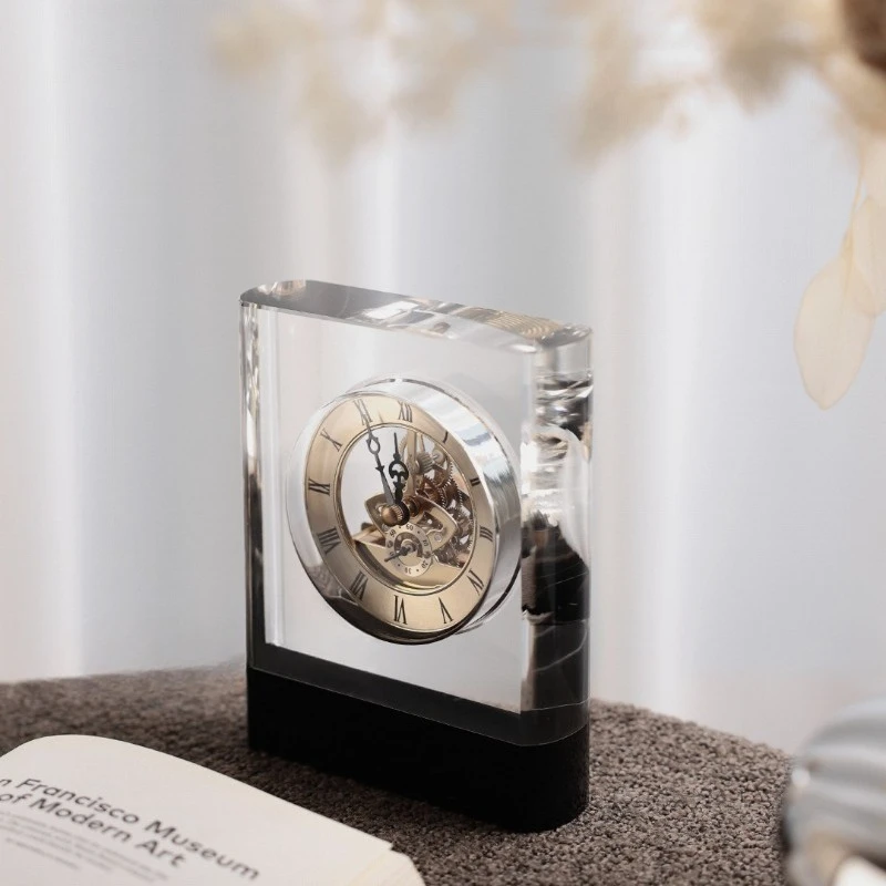 

Mechanical clock, simple light luxury model room, living room TV cabinet, clock table