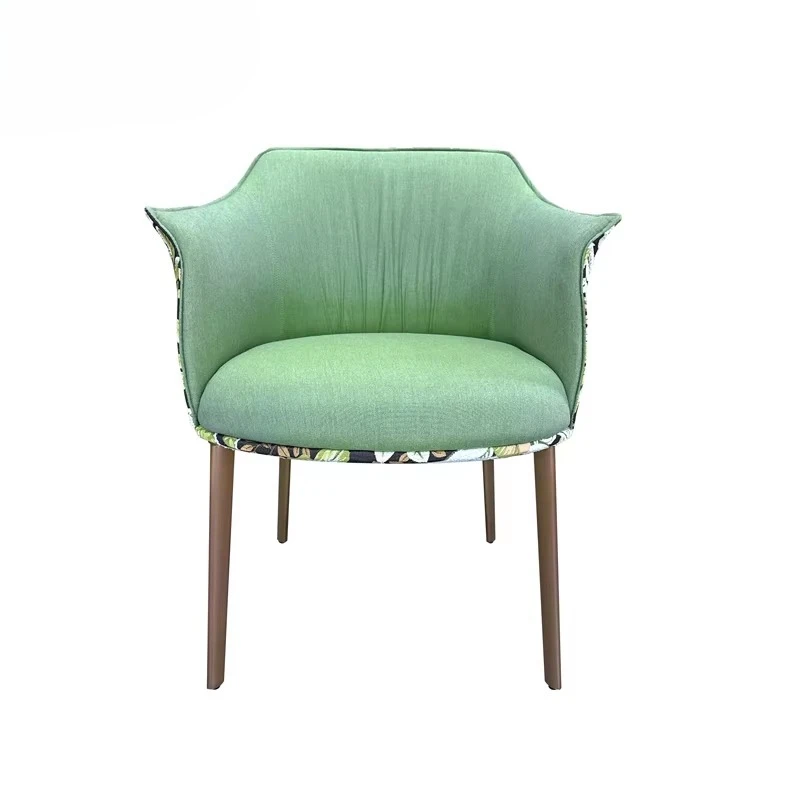 Modern Fabric Metal Legs Dining Chair Dining Furniture Pattern Stainless Steel