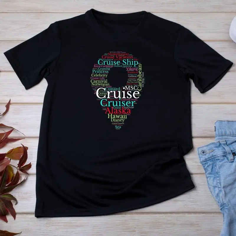 

Cruise Destinations T Shirt Words Travel Vacation S