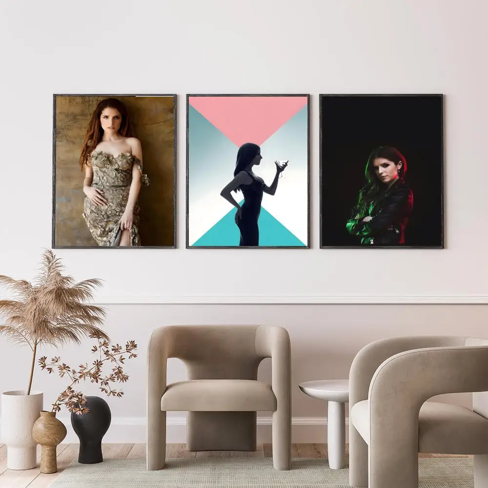 actress Ana Kendrick Poster Poster HD Self-Adhesive Art Print Waterproof Wall Decor for Bedroom Living Room Decor Gift